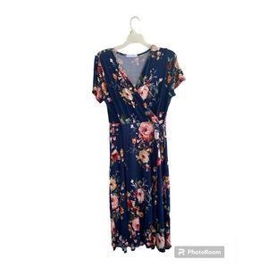 Floral tea length Easter dress women’s size small